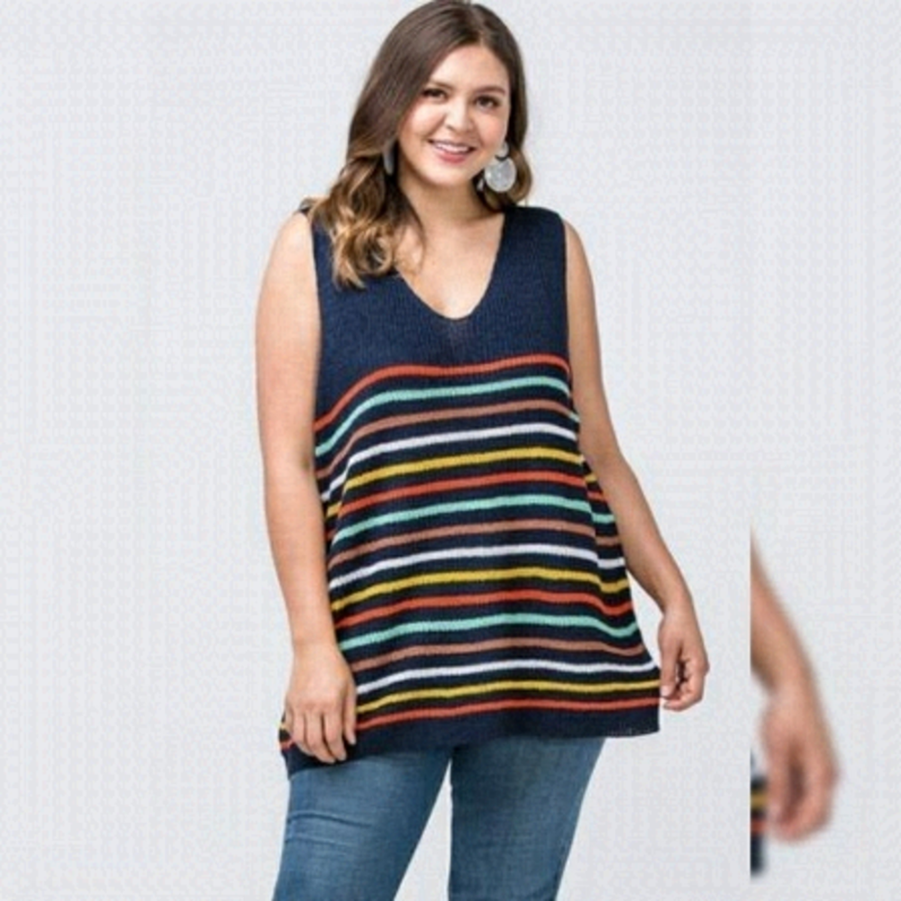 Entro knit colorful tank top size XL